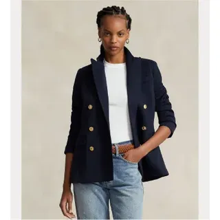 Polo Ralph Lauren für Damen. 211910134001 Marineblauer Crossover-Strickblazer (42), Lässig, Recyceltes Polyester, Nachhaltig