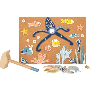 small foot gmbh & co. kg small foot Hämmerchenspiel Sealife aus Holz, mit großer Auswahl an Motiv-Elementen, inkl. Korkplatte, ab 3 Jahren, 12263
