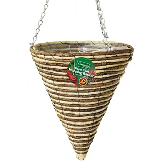 Kingfisher Blumenampel Wand-Hängekorb Beiger Weidenkorb 12" Wicker, Kegel-Form