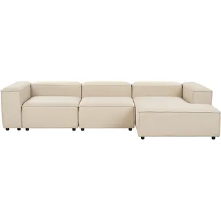 Beliani Ecksofa Stoff 4-Sitzer Beige