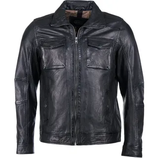 Bikerjacke JCC "Lederjacke 3102101BI", Herren, Gr. 58, schwarz, Obermaterial: 100% Lammnappaleder LANA. Futter: 100% Baumwolle CO., Jacken Bikerjacke