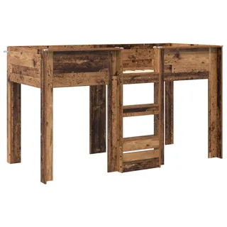vidaXL Etagenbett für Kinder Altholz 75 x 190 cm Holzwerkstoff - Braun