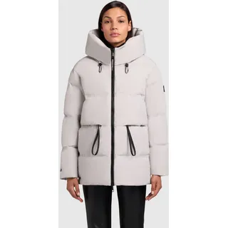 Steppjacke KHUJO "ELLIS", Damen, Gr. L (40), silber (platinum grau), Steppware, Obermaterial: 100% Polyester. Futter: 100% Nylon. Wattierung: 100% Polyester, unifarben, hüftbedeckend, Jacken Steppjacke, aus Kunstfaser mit Nylonfutter und Polyesterwattierung