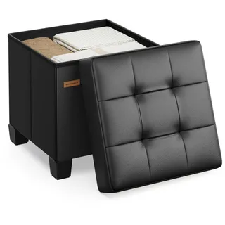 Songmics Sitzhocker mit Stauraum 38 x 38 x 40 cm Schwarz