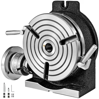 VEVOR Teilapparat Rundtisch 200mm Rundteiltisch Horizontal Vertikal Teilkopf Teilapparat schwenkbar zum Fräsen und Bohren