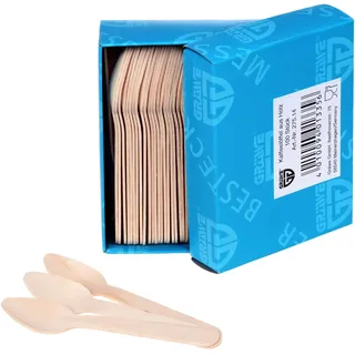 GRÄWE Einwegbesteck Holz-Kaffeelöffel, 100 Stück, Holzbesteck, umweltfreundlich aus Holz, biologisch abbaubar