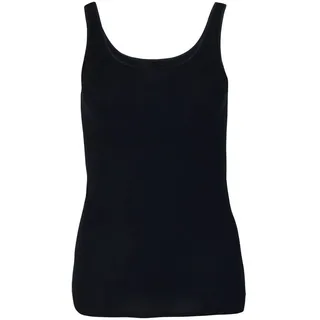 Schiesser Damen Trägertop Baumwolle - Luxury, schwarz_200763, 44