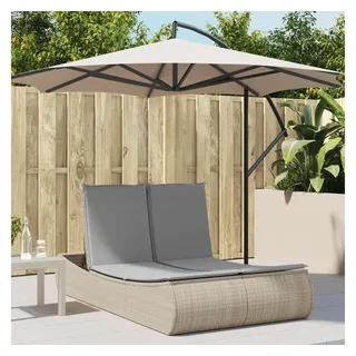 vidaXL Doppel-Sonnenliege 110 x 200 x 75 cm Beige