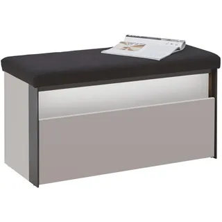 Voleo Garderobenbank , Schwarz, Beige , Holzwerkstoff , Füllung: Schaumstoff , 91.5x48.5x40 cm , erweiterbar, Truhe im Sitz , Garderobe, Garderoben-Sets & Garderoben-Serien, Garderoben-Serien