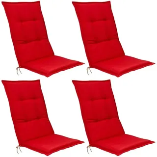 Beautissu Base HL Hochlehner 120x50x6cm Rot 4tlg
