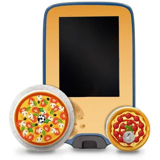 Aufkleber Set passend für Freestyle Libre 2 + 3 Lesegerät + Sensor R229 Pizza