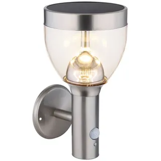 GLOBO Solarleuchte Edelstahl 28,0 cm inkl. LED-Lampe Silber