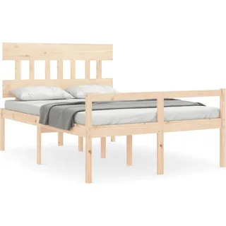 vidaXL Seniorenbett mit Kopfteil 140x190 cm Massivholz - Braun