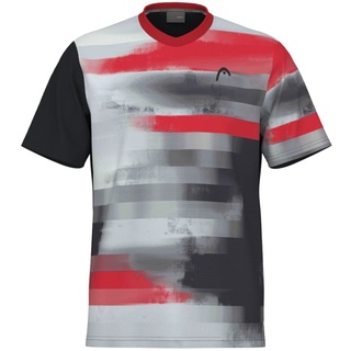 Head Tennis-Tshirt Topspin 2024 (V-Ausschnitt) schwarz/grau/rot Herren