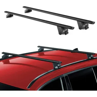 Dachträger Gepäckträger für Seat Leon SW 2014-2025 Aluminium Schwarz 2 tlg ABE
