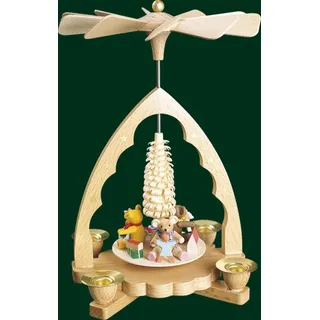 Tischpyramide mit Bärenkinder Pyramide Volkskunst Seiffen Erzgebirge NEU 16340