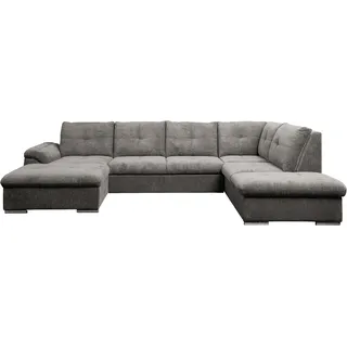 Wohnlandschaft WERK2 "Arena, B/T: 339/220 cm breit, moderner, einladender Sitzkomfort", anthrazit, B:339cm H:97cm T:220cm, 100% Polyester, Sofas, Wohnlandschaft, mit Schlaffunktion und Bettkasten, U-Form