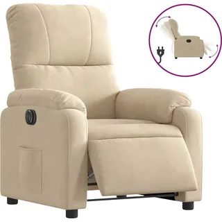 vidaXL Relaxsessel Elektrisch Creme Mikrofasergewebe - Creme