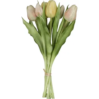 Creativ green Kunsttulpe "Tulpenbund" aus 6 Einzelstielen, hellgelb