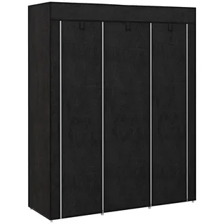 Homcom Stoffschrank, Kleiderschrank mit Kleiderstange, 8 Ebenen, Schwarz - Metall , 43x162.5x125 cm , Schlafzimmer, Kleiderschränke, Stoffschrank