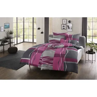 OTTO home Kelian Wellen Lila 135 x 200 cm + 2 x 80 x 80 cm