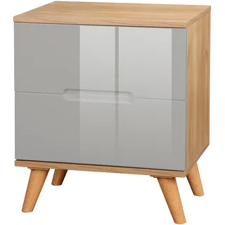 OTTO home »Lund Nachttisch Beistellschrank Kommode mit Hochglanzfronten« Nachtkommode mit 2 Schubladen Bestseller im skandinavischem Design,