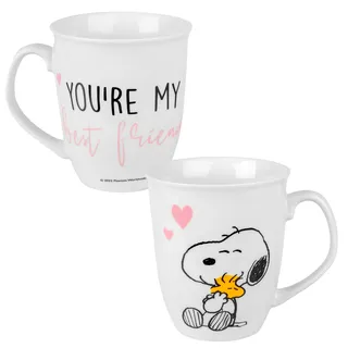 The Peanuts Tasse Snoopy - You ́re my best friend Tasse Kaffeetasse Kaffeebecher Weiß aus Keramik 280 ml