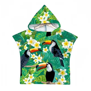 Proumhang Kinder Surf Poncho Badeponcho Mikrofaser Bademantel Strandtuch Frottee Wechselmantel Wassersport Poncho Mädchen Jungen 60 cm x 75 cm