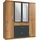 Drehtürenschrank Click 180 x 199 x 58 cm Grau/Beige