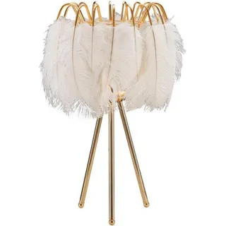 Tischlampe Estofado, Schreibtischleuchte, Büroleuchte, Arbeitslampe, 40x40 h60 cm, Weiß und Gold - Weiß