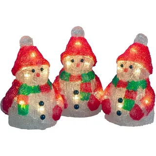 Konstsmide LED-Dekofigur-Set Schneemann Acryl für Außen 3 Stück