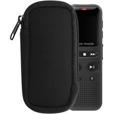 kwmobile Neopren Hülle kompatibel mit Universal Voice Recorder Diktiergerät - Cover mit Reißverschluss - Innenmaße 11,5 x 4,5 cm - Schwarz