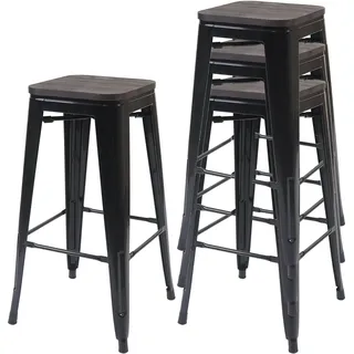 MCW Barhocker A73 4er-Set 4er Set Schwarz