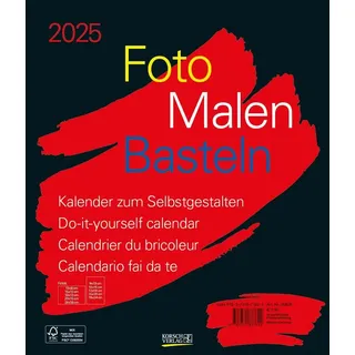 Korsch Verlag Foto-Malen-Basteln Bastelkalender schwarz groß 2025