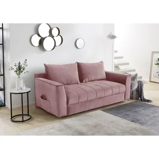 Jockenhöfer Gruppe Schlafsofa »Rick«, Platzsparendes Sofa mit Gästebettfunktion, Federkernpolsterung, rosa