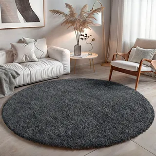 OTTO home Banji Hochflorteppich 120 x 120 cm Grau