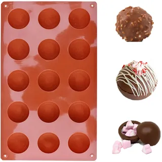 duoyif Halbkugel Silikonform Ø4cm 15Löcher BPA-frei Silikonform Kugel Bonbonformen Kuchenform Halbkugel Backform Für Schokolade Mousse Eiswürfel Kuchen Dekor Kugeln