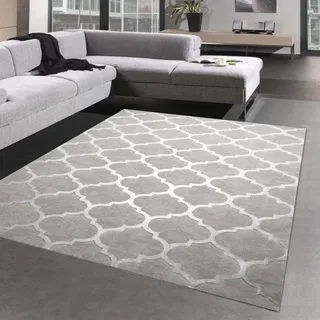 CARPETIA Teppich Flur & Wohnzimmer | pflegeleicht & unempfindlich | grau Größe 140x200 cm