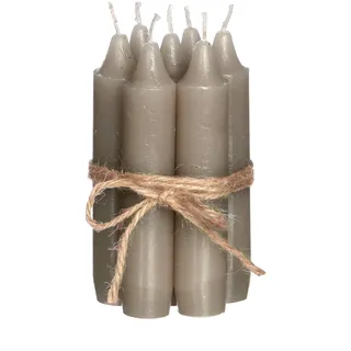comforder Kerzen Set (7 Stück), 11cm Stabkerzen, einfarbig (Taupe) | Skandinavische Tafelkerzen, Paraffin, rußarm, geruchlos, 4+ Std Brenndauer, schmal zulaufendes Ende