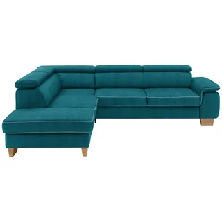 Beldomo System Ecksofa , Petrol , Holz , Buche , massiv , Ottomane links, L-Form , 273x226 cm , Typenauswahl, Bettkasten erhältlich, Fußauswahl, Stoffauswahl, seitenverkehrt erhältlich, Bettfunktion erhältlich, Hocker erhältlich, Rückenfutter, individuell planbar, haustierfreundlicher Bezug , Wohnzimmer, Sofas & Couches, Wohnlandschaften, Ecksofas