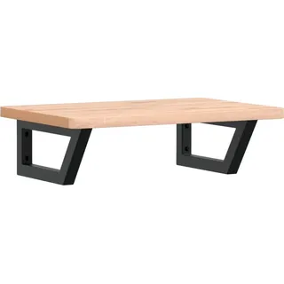 vidaXL Waschbeckenregal Wandmontage Stahl und Massivholz Buche - Braun