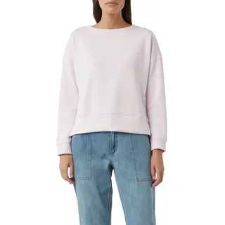 comma casual identity Sweatshirt, unifarben, casual, relaxed fit, Materialmix, Rundhals, rosa