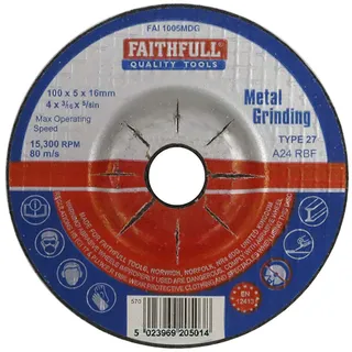 Faithfull FAI1005MDG 17 Mitte Grind Disc 100 X 5 X 16 Metall
