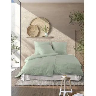 IRISETTE Bettwäsche »Tokio 8607« 2 Stk., tlg. seidiger Glanz, besonders weich und hautschmeichelnd, grün