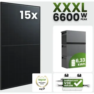 Tepto 6600W Plug&Play PV-Anlage Premium mit FoxEss Avocado 22 Pro¬†6,33kWh Speich...