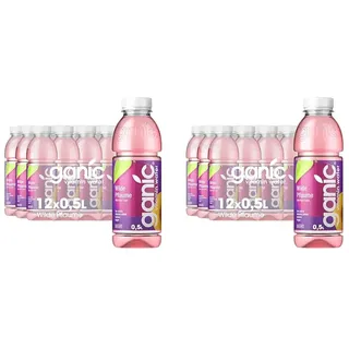 ganic Wilde Pflaume - Vitaminwasser - Taigawurzel-Extrakt - Biotin - Aloe-Vera-Extrakt - Niacin - Pantothensäure - Kalorienarm - Vegan - Laktosefrei - Glutenfrei (12 x 500 ml) (Packung mit 2)