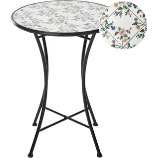 Beliani Bistrotisch Ø 60 x 75 cm Schwarz/Weiß