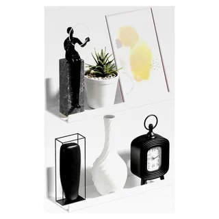 Wandregal ohne Bohren, stabiles Regal aus ABS, Kleberegal für Bad, 2 Stück, weiß, Dekorationsregal für Küche, Bad, Wohnzimmer, Schlafzimmer