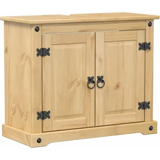 vidaXL Waschbeckenunterschrank Corona 73x33x60 cm Massivholz Kiefer - Braun