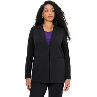 Ulla Popken Damen Jersey Blazer, schwarz, 46-48